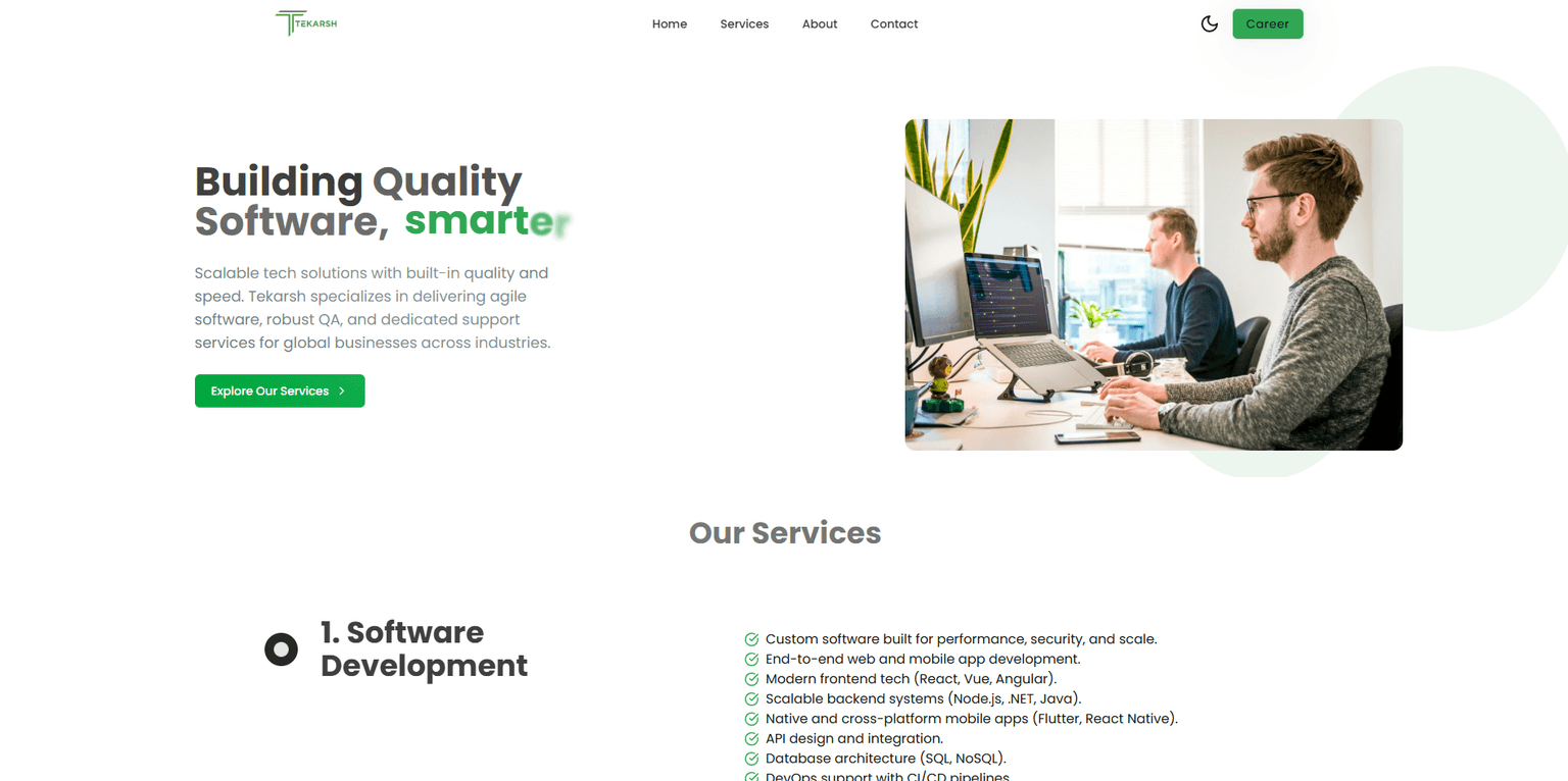 Tekarsh Website preview